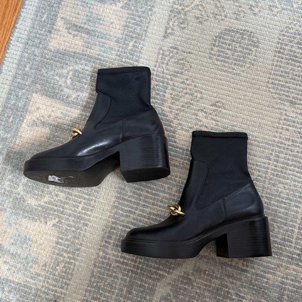 COACH Kenna Leather Pull On Bootie with Chain Detail - Size 9.5 - Picture 4 of 7